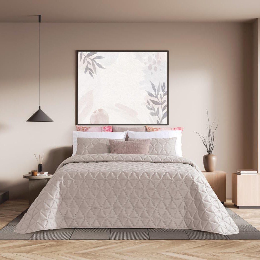 Tagesdecke Seychellen taupe
