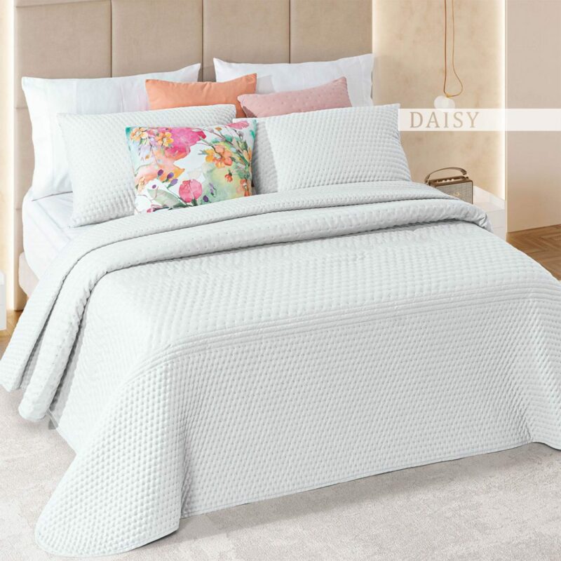 Colcha Veludo Dori Branco