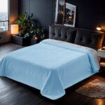 Couverture de lit bleu glacier