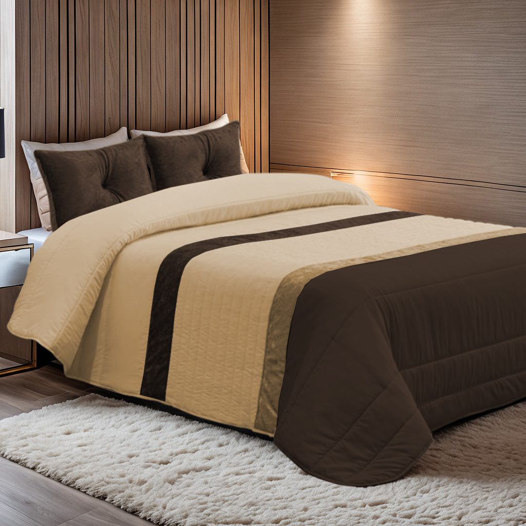 Laurita Beige and Brown comforter cover