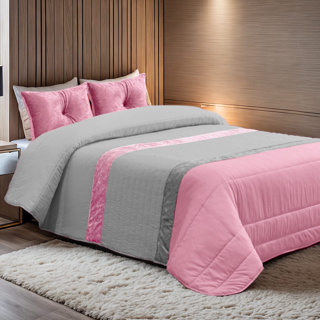 Pink and grey Laurita comforter