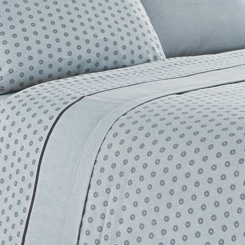 Draps de lit en flanelle bleue de Davi