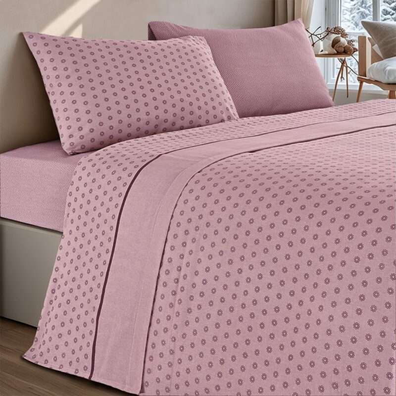 Davi Rosa Flanell Bettlaken