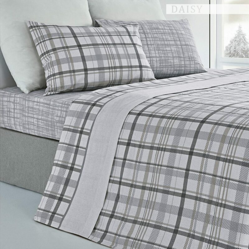 Liana Flanell Bettlaken Set Grau