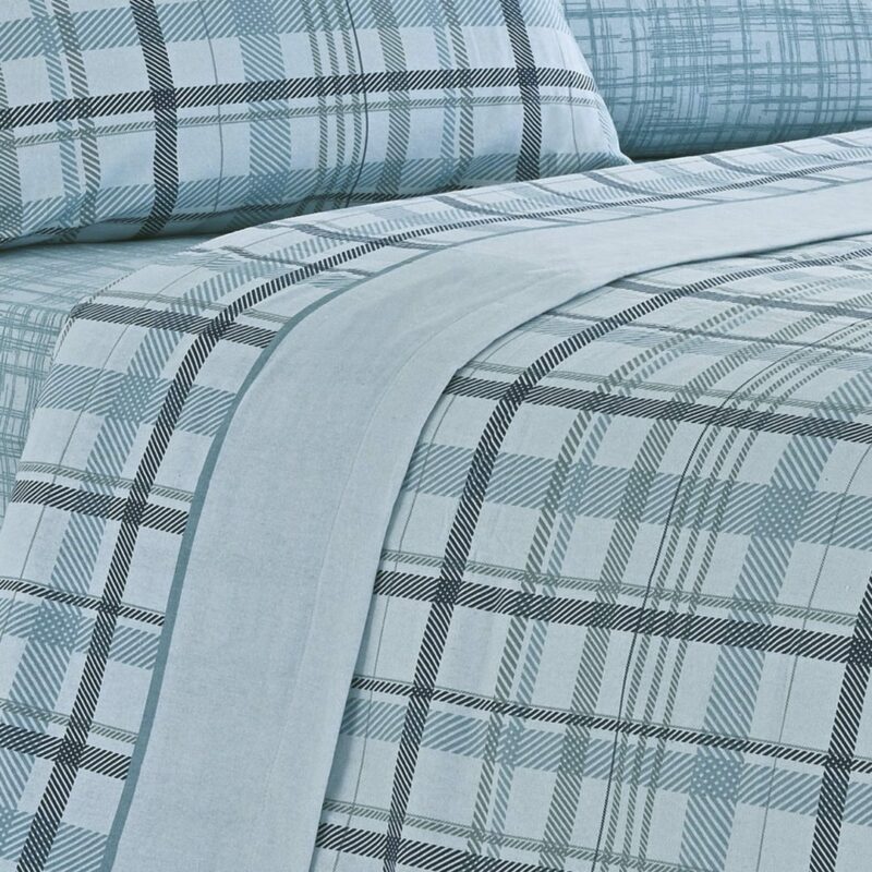 Drap de flanelle bleu Liana