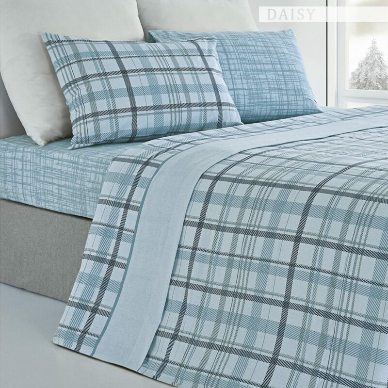 Liana Blau Flanell Bettlaken Set