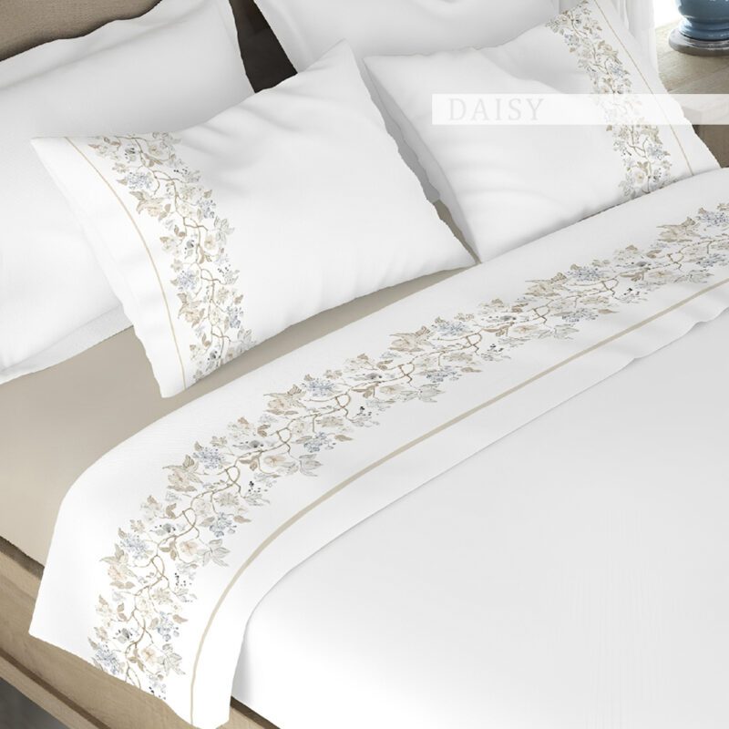 Iris Taupe Cotton Sheets
