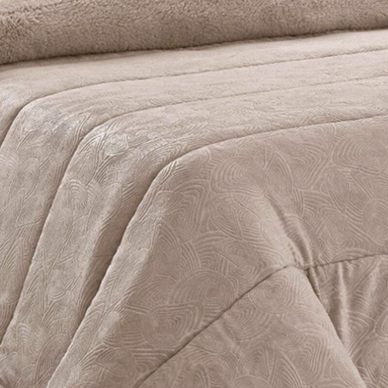 Housse de couette Nari Beige en peau d'agneau