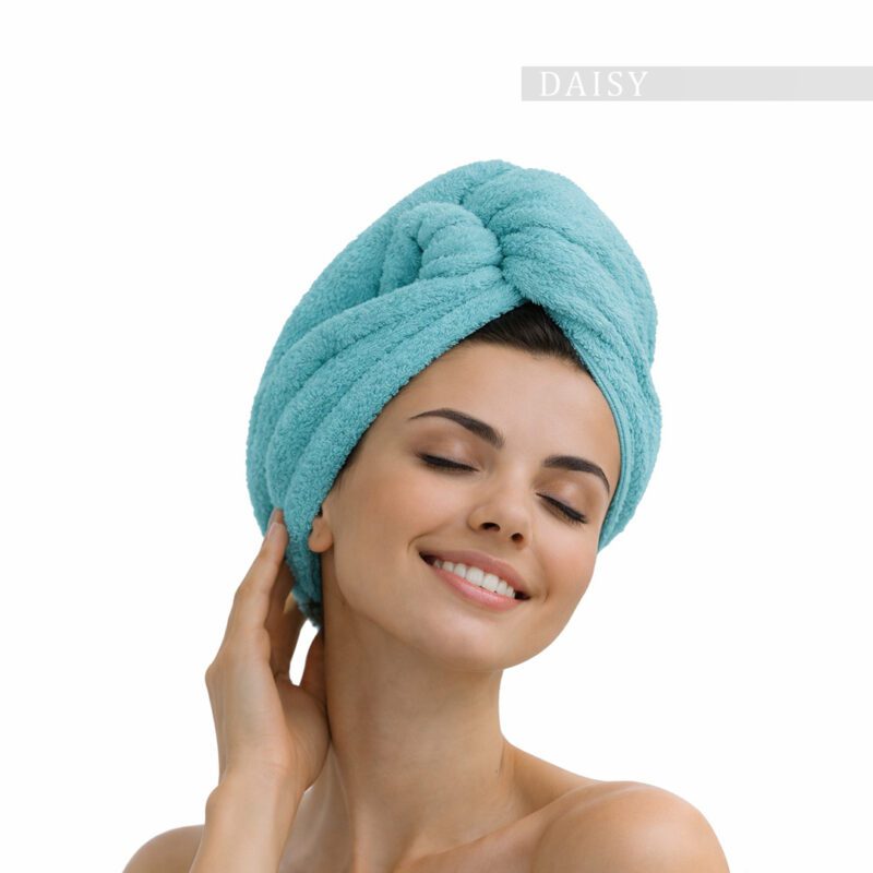 Toalha Turbante Seca-Cabelo Áqua