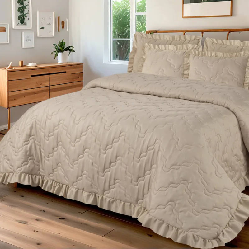 Colcha de seda Beige Coral