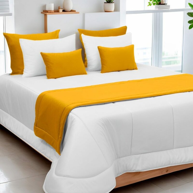 Cobre Pés C/ Almofadas Veludo Amarelo