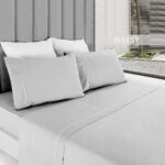 Draps de lit gris unis