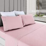 Draps de lit unis vieux rose